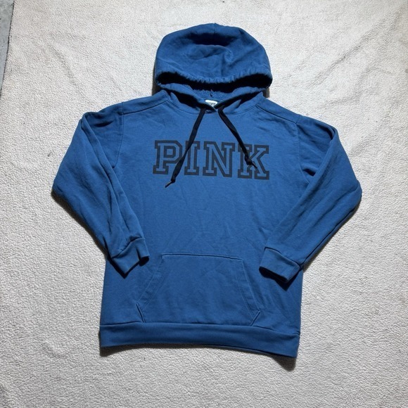 Victoria's Secret Tops - Pink Victoria Secret Hoodie Sweatpants Set Womens XS Blue Fleece Casual Comfort